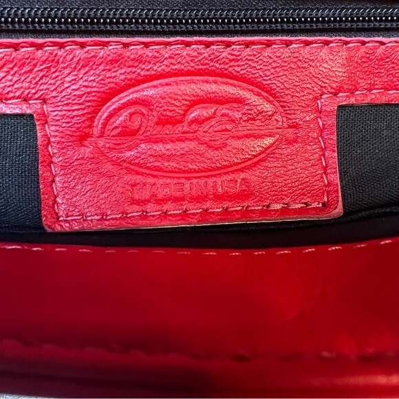 Onna Ehrlich Red Leather Handbag Purse with Top Handle & Tassel Made in USA πΊπΈ - Picture 4 of 14